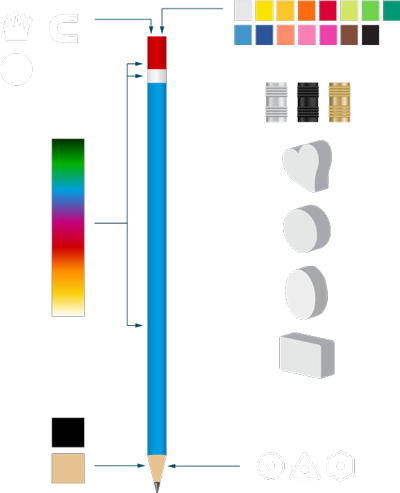 [Translate to English:] Bleistift-Konfigurator mit unendlich vielen Möglichkeiten