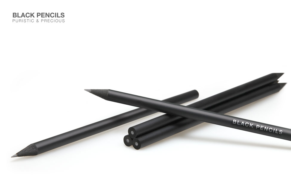 high quality black colored pencils with your Logo | Reidinger.de