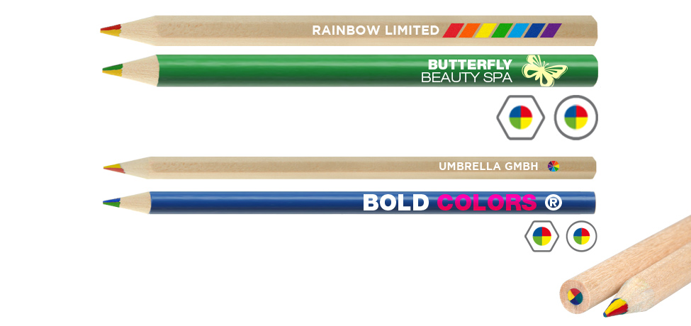 rainbow-pencils with 4-coloured lead