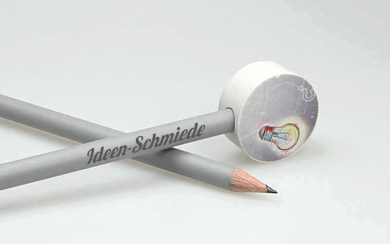 grau matter Bleistift mit rundem Radiergummi mit Fotodruck